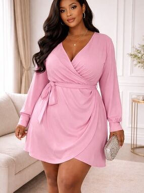 H&M Pink Wrap Dress XXL